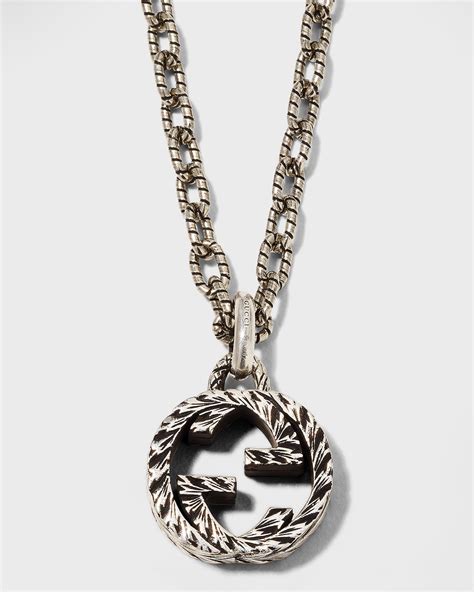 gucci sterling bamboo necklace|gucci interlocking g sterling silver.